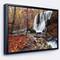 Designart - Crimea Waterfall in the Fall - Landscape Photo Canvas Art Print in Black Frame